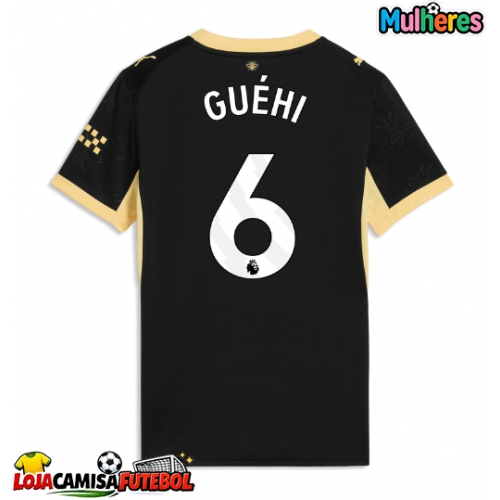 Camisa de Futebol Manchester City Marc Guehi #6 Equipamento Secundário Mulheres 2026-27 Manga Curta